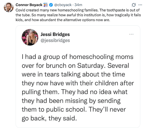 Covid created many new homeschooling families.